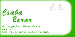 csaba berar business card